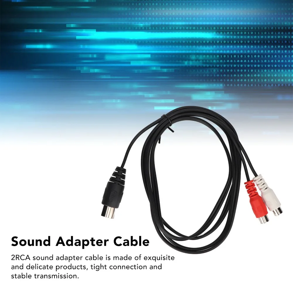 4.9ft DIN 7PIN Male to 2RCA Female Cable Male to Female Plug and Play Sound Adapter Cable Pure Copper Audio Cable