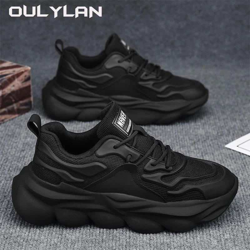 

New Versatile Men's Shoes Spring Leisure Running Sneakers Breathable Men's Lightweight Thick Sole Increase Trendy Clunky Sneaker