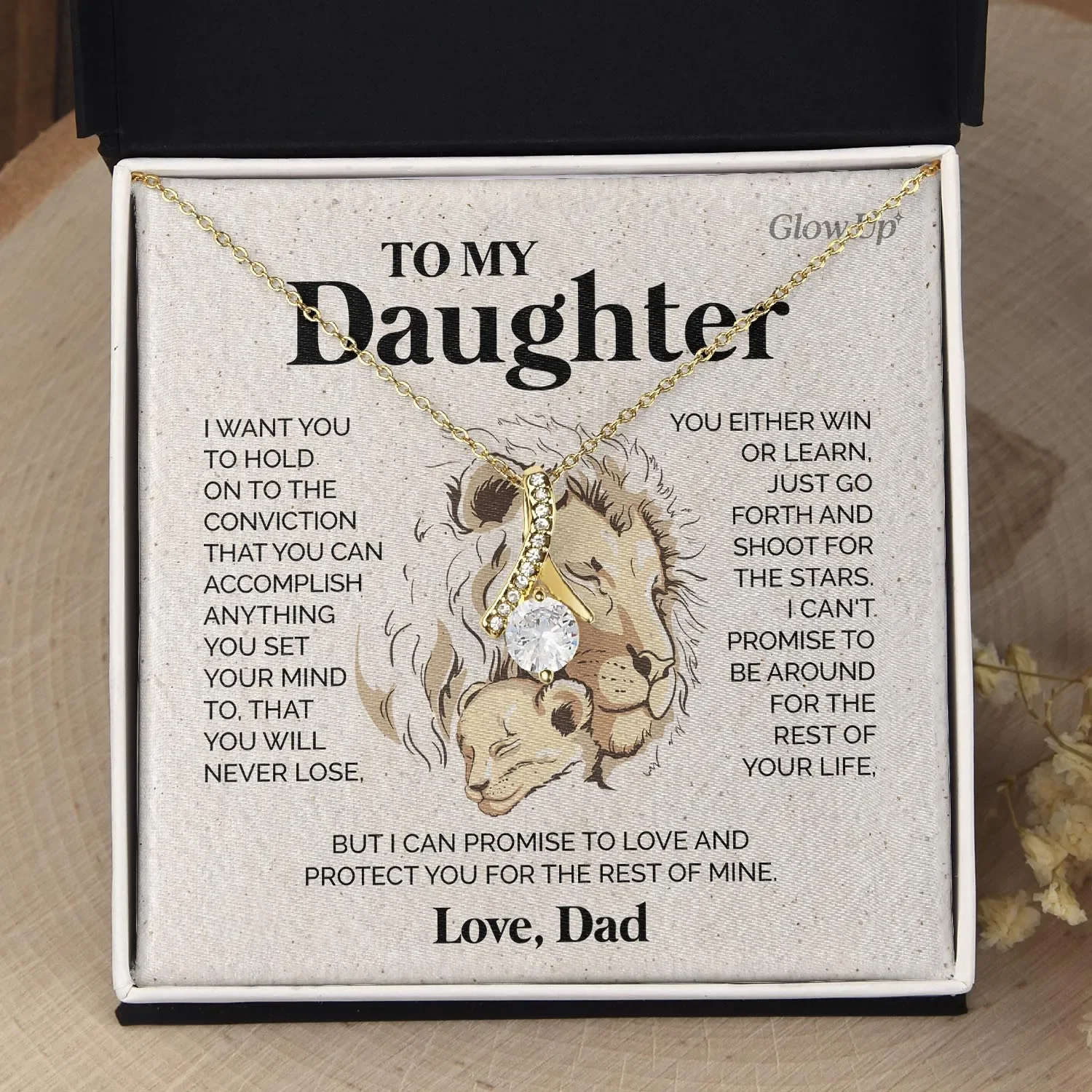 To My Daughter Gift From Father Dad New Girl Women Necklaces Love Alluring Pendant Necklace with Box for Birthday Dropshipping