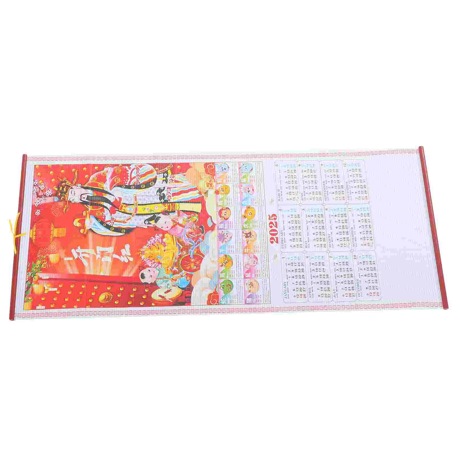 

Year of The Snake Hanging Scroll Calendar Delicate Monthly Large Wall Decorations Planning Clear Printed