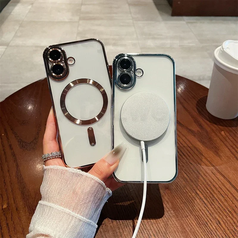 Magnetic Plating Case For iPhone XR Refitting to 16,11 like 16 For Mag safe Wireless Charger Cover With Camera Lens Protector