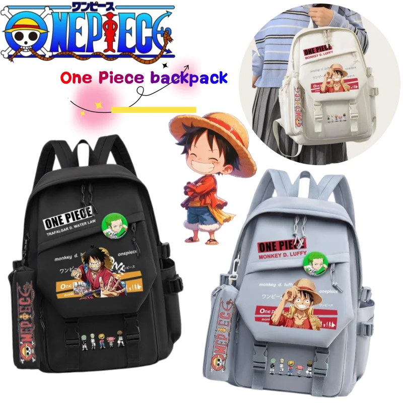 Sac à dos One Piece Luffy Roronoa Zoro Nami, grande capacité, portable, imperméable, idéal pour les étudiants, cadeau