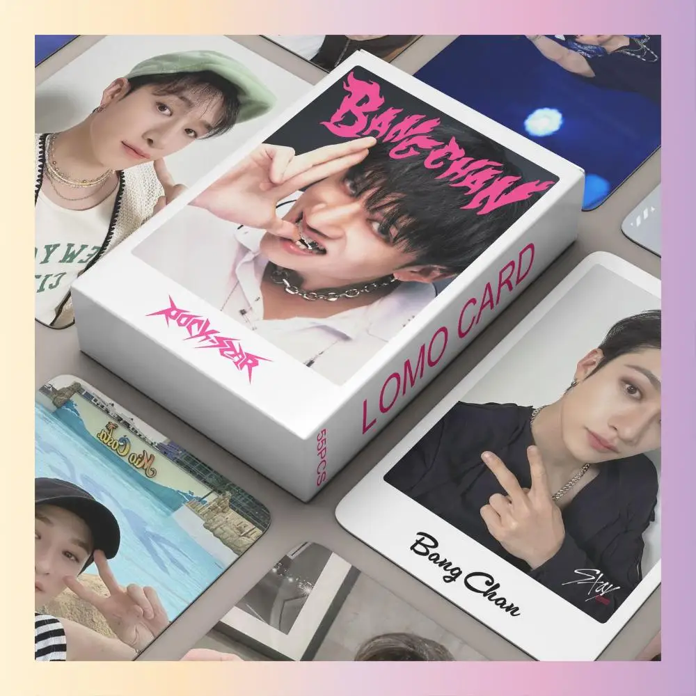 XIURAN 55 piezas SK Bangchan Album Lomo Card Kpop Photocards postales Series