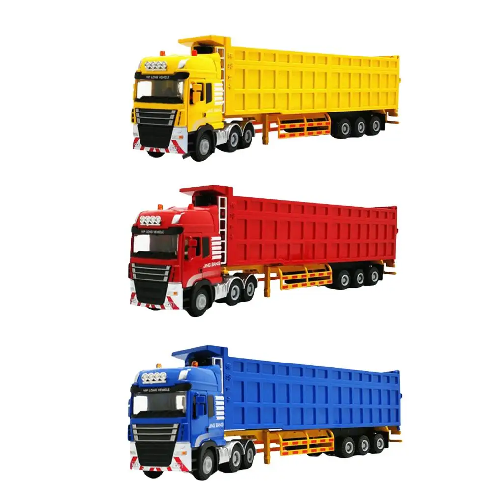 1:50 Scale Simulation Semi-Trailer Heavy Truck Model Alloy Diecast Car Playset for Kids