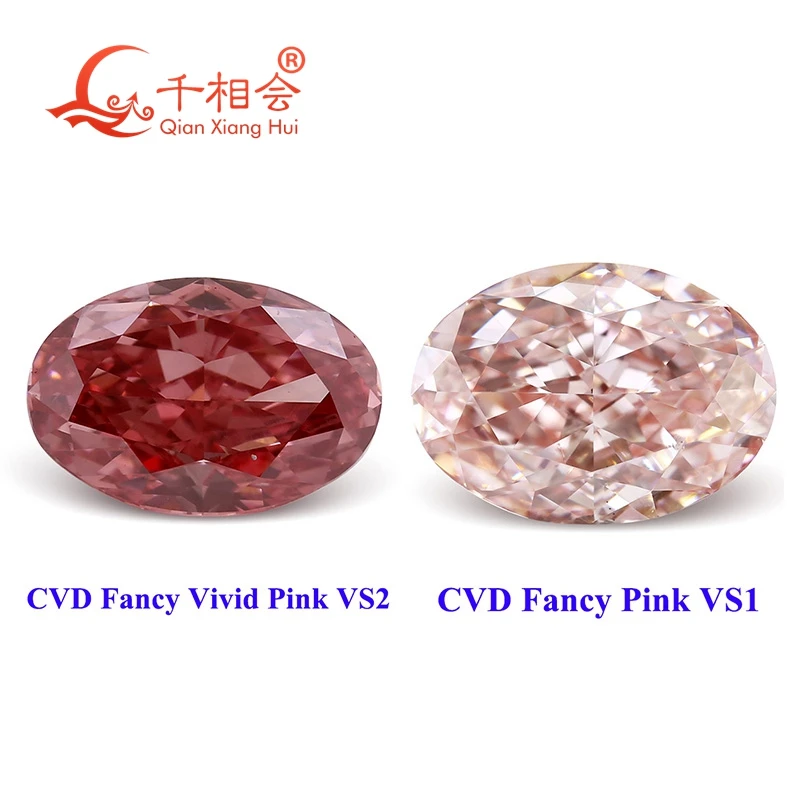 

CVD diamond Fancy Pink light dark color 1CT 1.4CT VS clarity oval shape NGIC certificated lab grown diamond loose stone