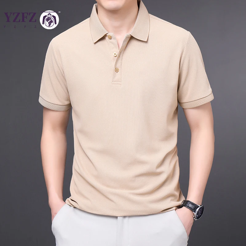 Men's Solid Color Casual Fashion Short Sleeved POLO Shirt Summer Comfortable Top