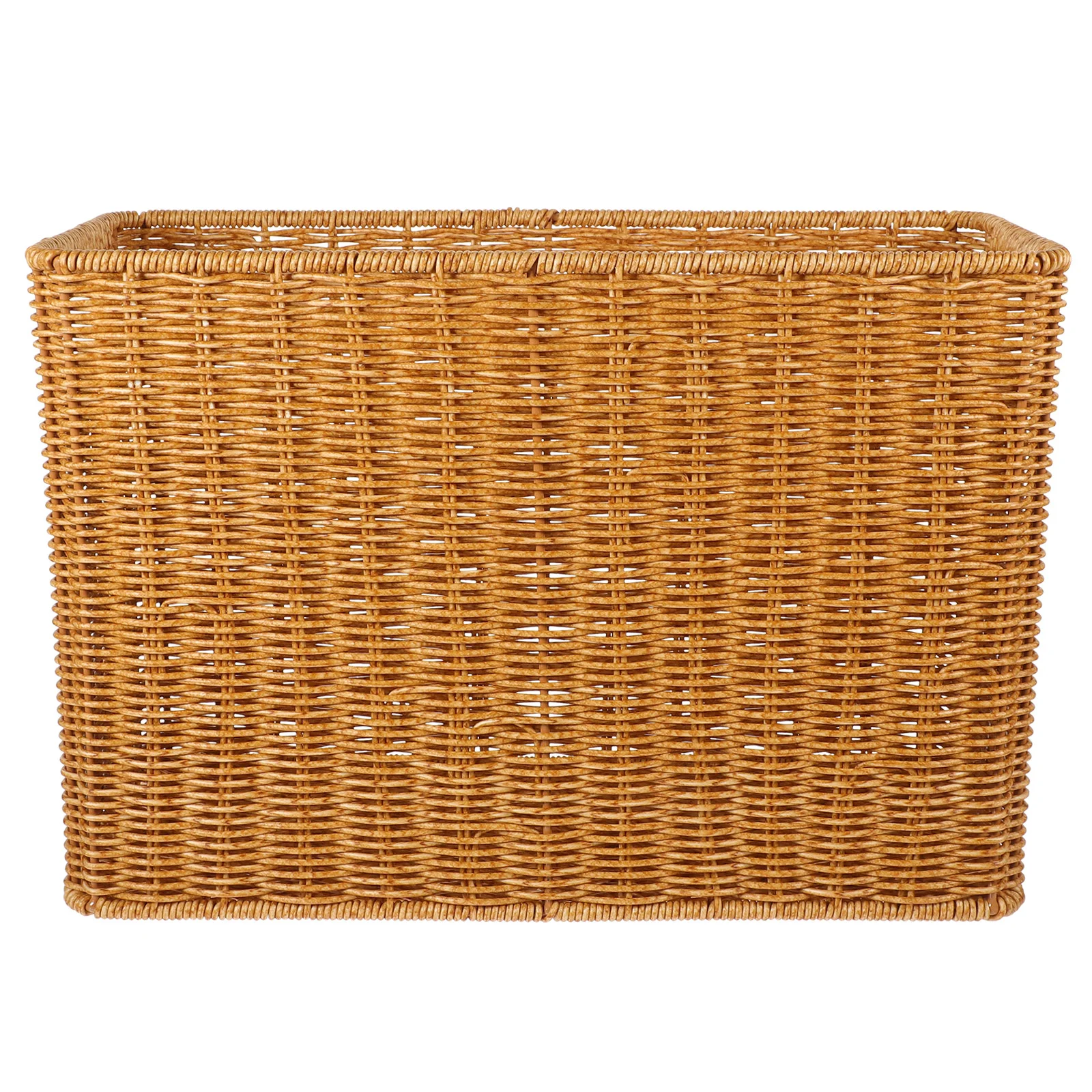 

Magazine Newspaper Basket Handled Fruit Woven Storage Imitate Rattan Hand-woven Snack Decorative Food Sundries Holder