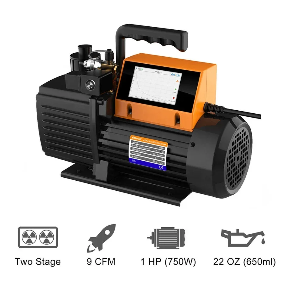 Air Conditioning Parts 2 Stage 9 CFM Vacuum HVAC Vacuum Pump App Control R32  Refrigerant