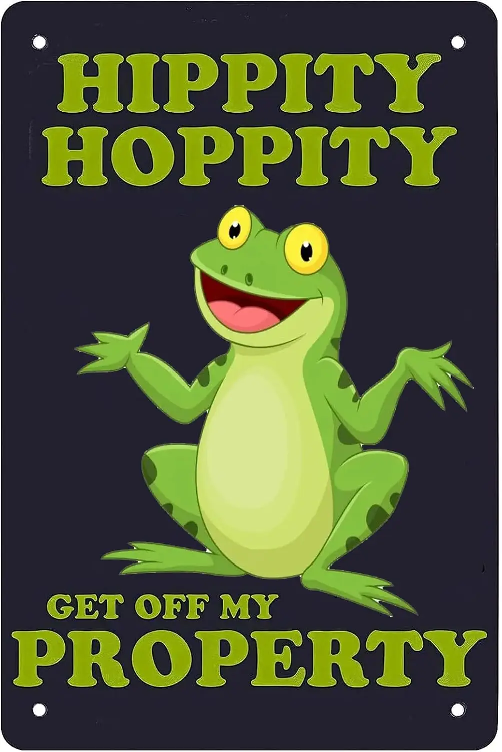 Funny Metal Tin Signs Room Decor Hippity Hoppity Get Off My Property Sign No Tresspassing Private Property Signs Metal Post