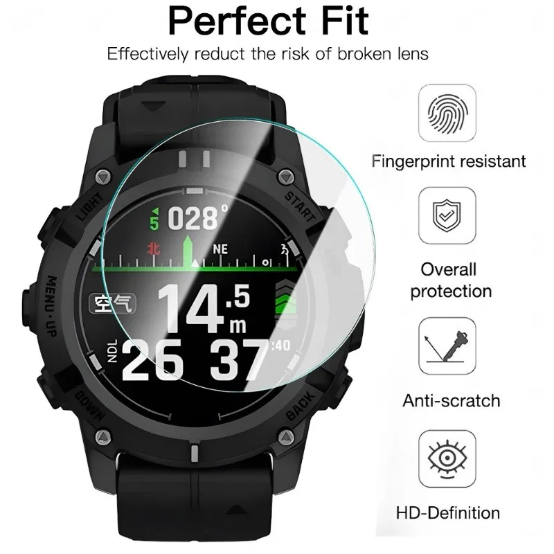 2/5 قطعة واقي شاشة من الزجاج المقسى لساعة Garmin Descent G2 الذكية أفلام حماية من الزجاج الشفاف