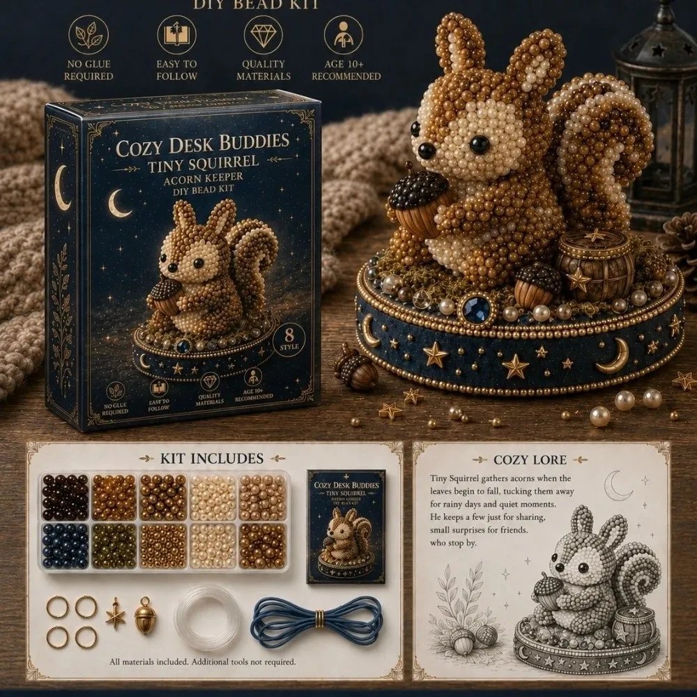 3D Design Animal Guardian Beading Kit Handmade Animal Shape Animal Bead Set with Colorful Beads Material Package