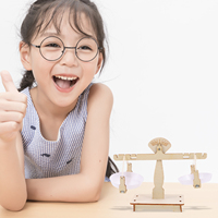 1 set 1 Set Wooden Balance Scale Diy Kids Science Learning Kit Children Educational Assembly Stem Craft Project Tool