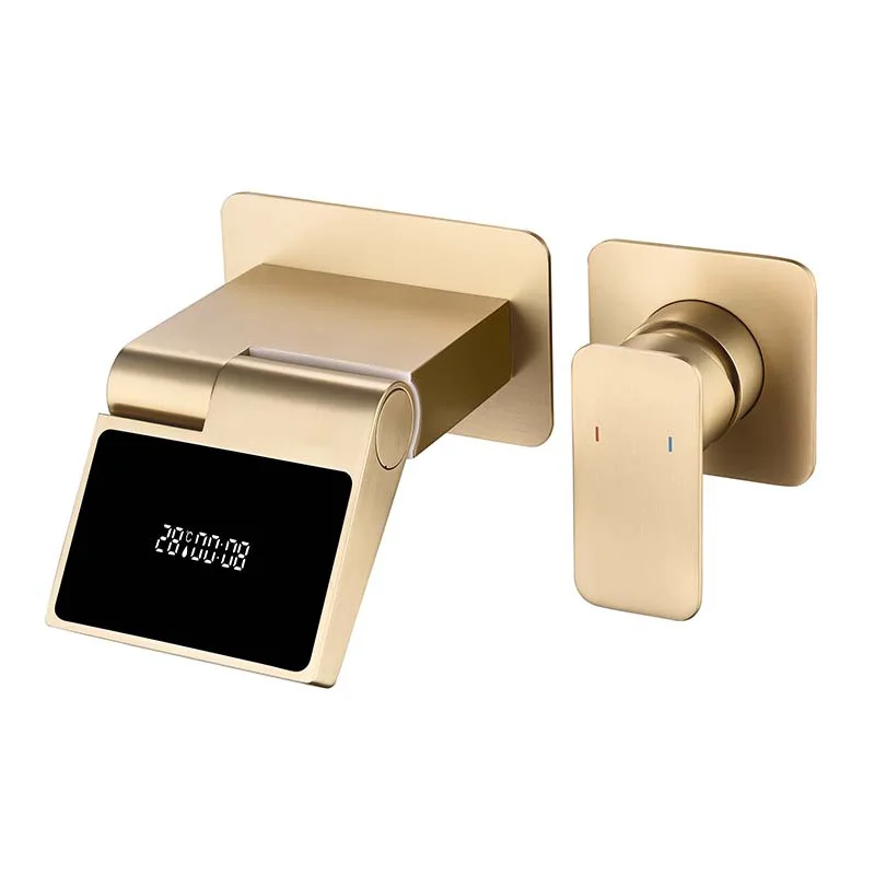 

Household, all copper, digital display, hot and cold washbasins, built-in washbasin faucets