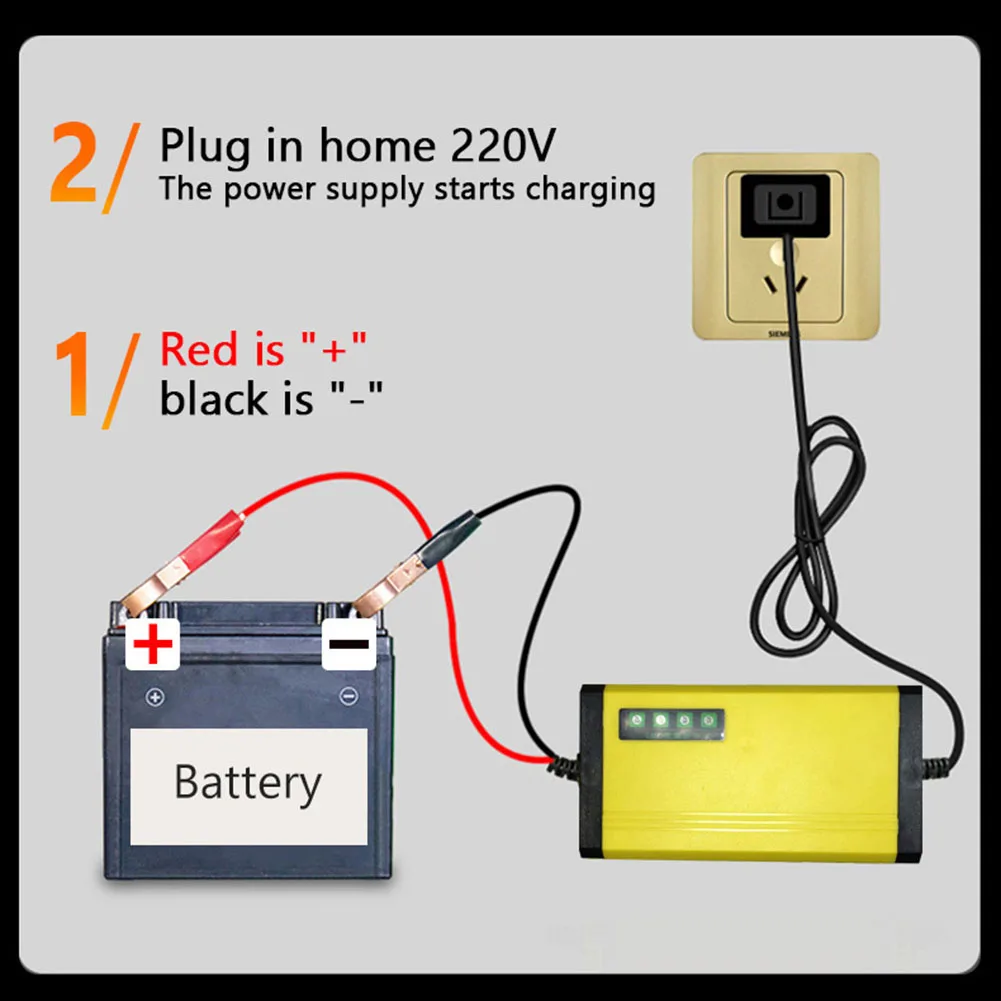 

LED Display Car Motorcycle Battery Charger Multiple Protection Intelligent Current Voltage Adjustment Motorcycle Battery Charger