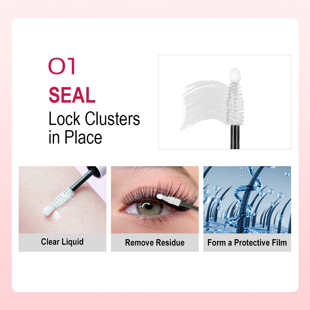 ICONSIGN démaquillant pour cils Bond & Seal Double tête rose Bond & Remover Extension de cils colle fournitures de cils outils de maquillage de beauté