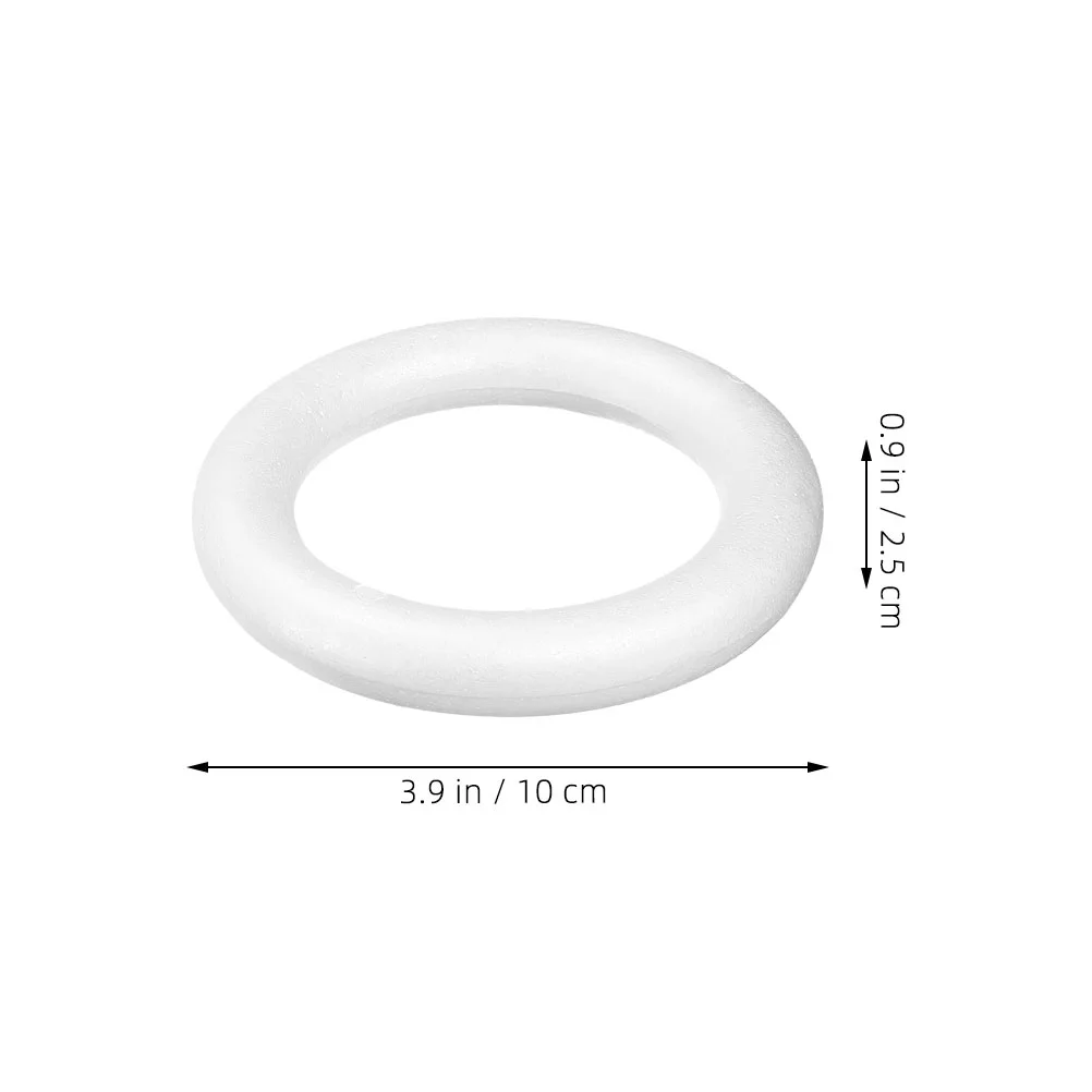 6 Pcs Foam Ring High Density Air Dry Clay Blank Design Foams Circle Unfinished Crafts Festival Party Model Novelty Accessories