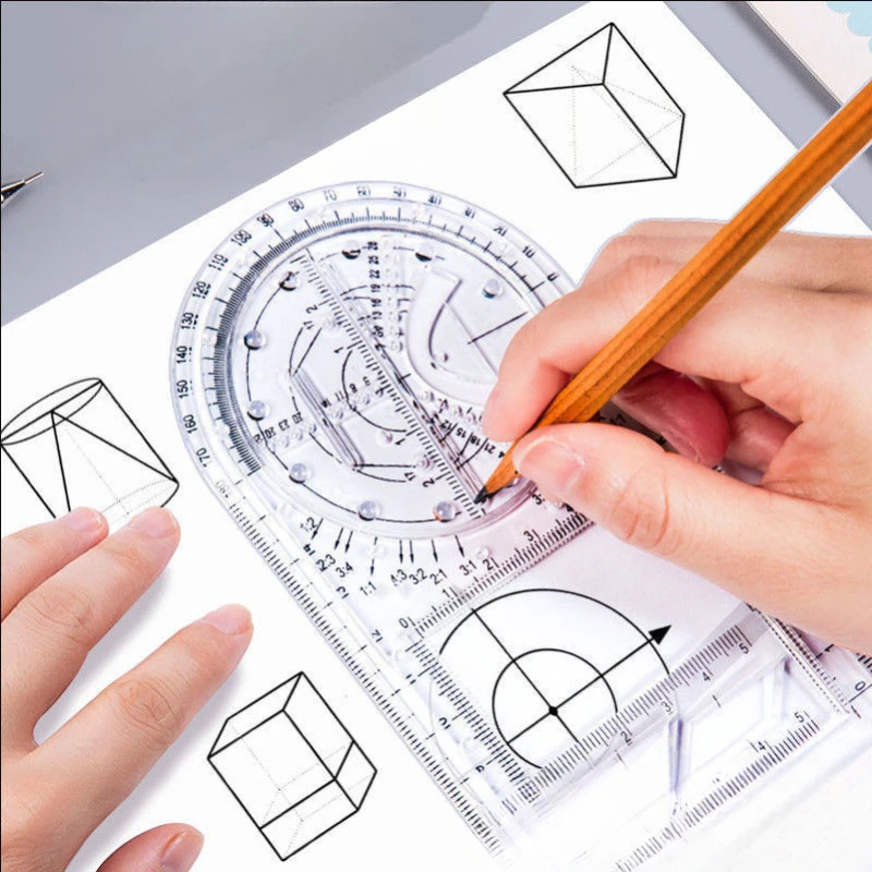1PC Multifunctional geometric drawing ruler special tool for students