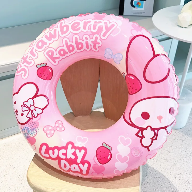 

Kawaii Sanrio Kuromi My Melody Swimming Ring Cartoon Anti-rollover Kids Armpit Life Buoy Ins Inflatable Swimming Ring Kids Gift