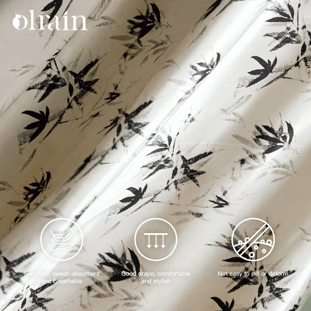 OLrain Prairie Chic Style Satin Skirt for Women 2025 Spring A-line Elegant Printing High-waist Tassels Button Skirts M56QB90120