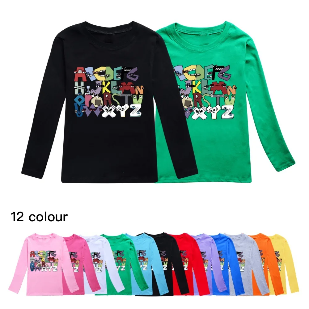 

Alphabet Lore Boys T-shirt Girls T Shirt Cotton Kids Tops Cartoon Graphic Tees Funny Fashion Children O-neck Tshirt