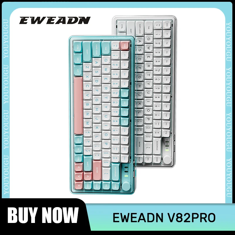 

Eweadn V82pro Mechanical Gaming Keyboard Wireless Bluetooth 3 Mode 75% PBT Keycaps Hot-Swap Rgb Hifi Office Custom Game Keyboard