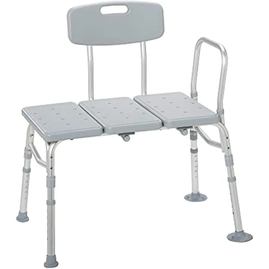 Drive Medical Tub Transfer Bench for Bathtub - Safer Independent Bathing Aid - Height Adjustable Bench - Sturdy Aluminum Constr