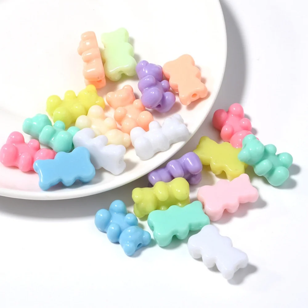30 Stück Bunte Bären-Acrylperlen, Niedliche Teddy-Gummibärchen-Perlen für DIY-Schmuck, Halsketten, Armbänder, Haargummis und Accessoires – Detail 7