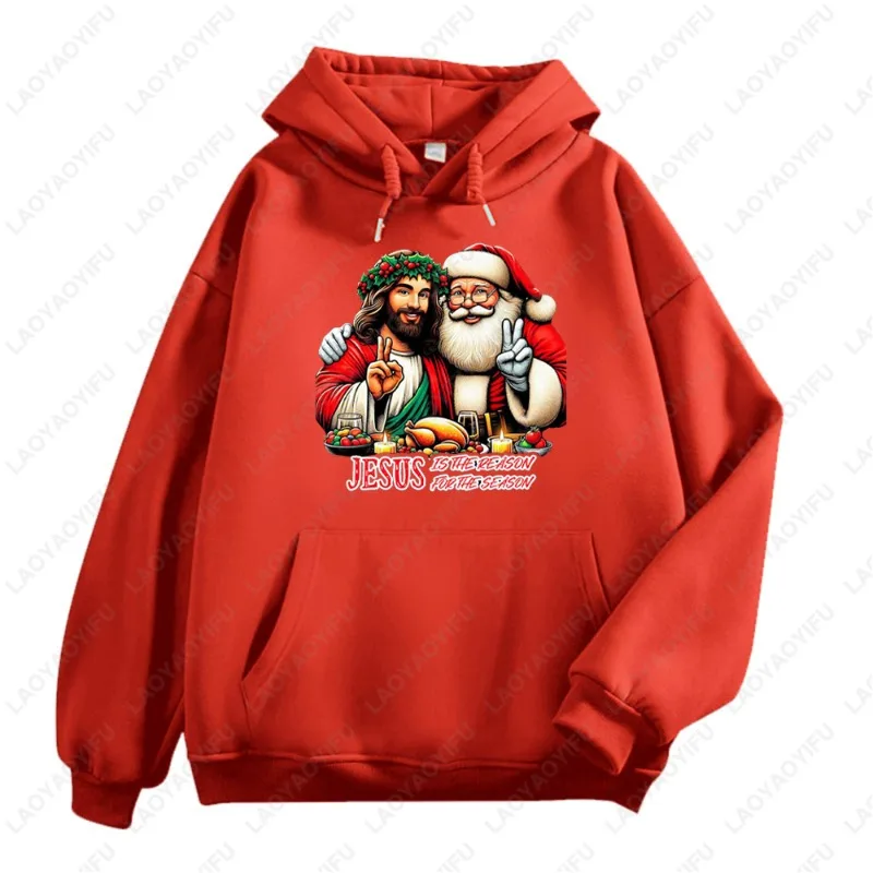 Sweat à capuche jésus est la raison de la saison, sweat-shirt drôle d'anniversaire de jésus pour la célébration de la foi de noël, Streetwear Y2k, 2025