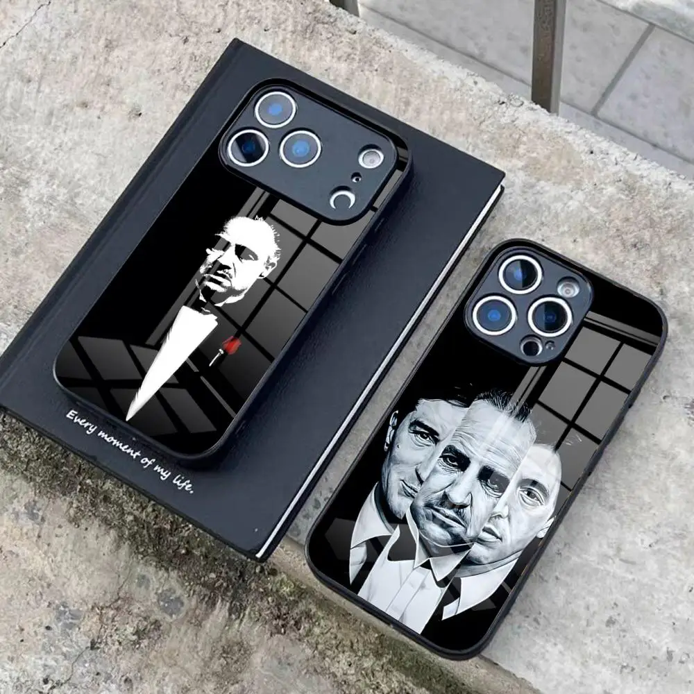 Klassischer Film Gangster Der Pate Handyhülle für IPhone 17 Pro Max 16 15 14 Pro Max 13 11 X Xs Xr 8 7Plus Glasabdeckung