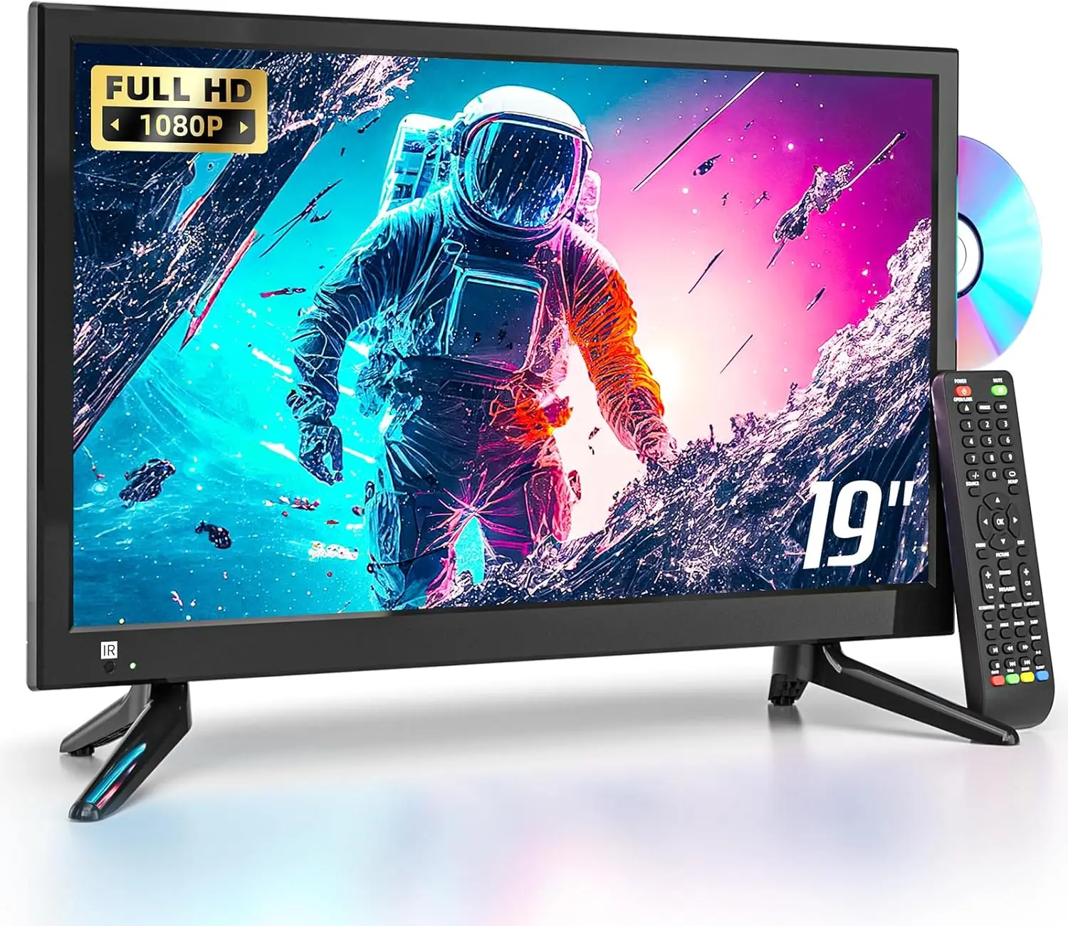 

19-дюймовый ЖК-телевизор с DVD-плеером HDMI USB, монитор 1080P для дома, кухни, автофургона, офиса