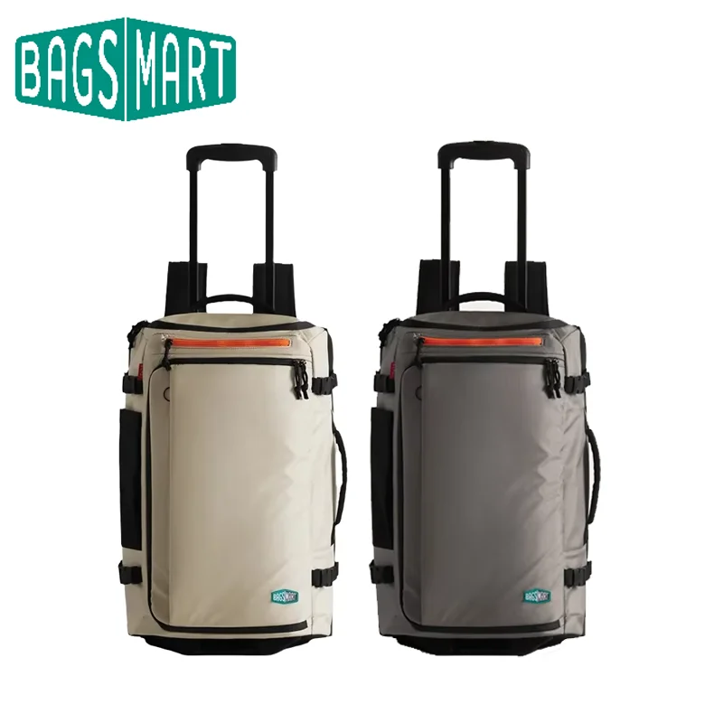 BAGSMART Rolling Duffel Backpack Multifunctional Wheeled Carry On Bag Large Capacity Travel Bag Camping Business Trip