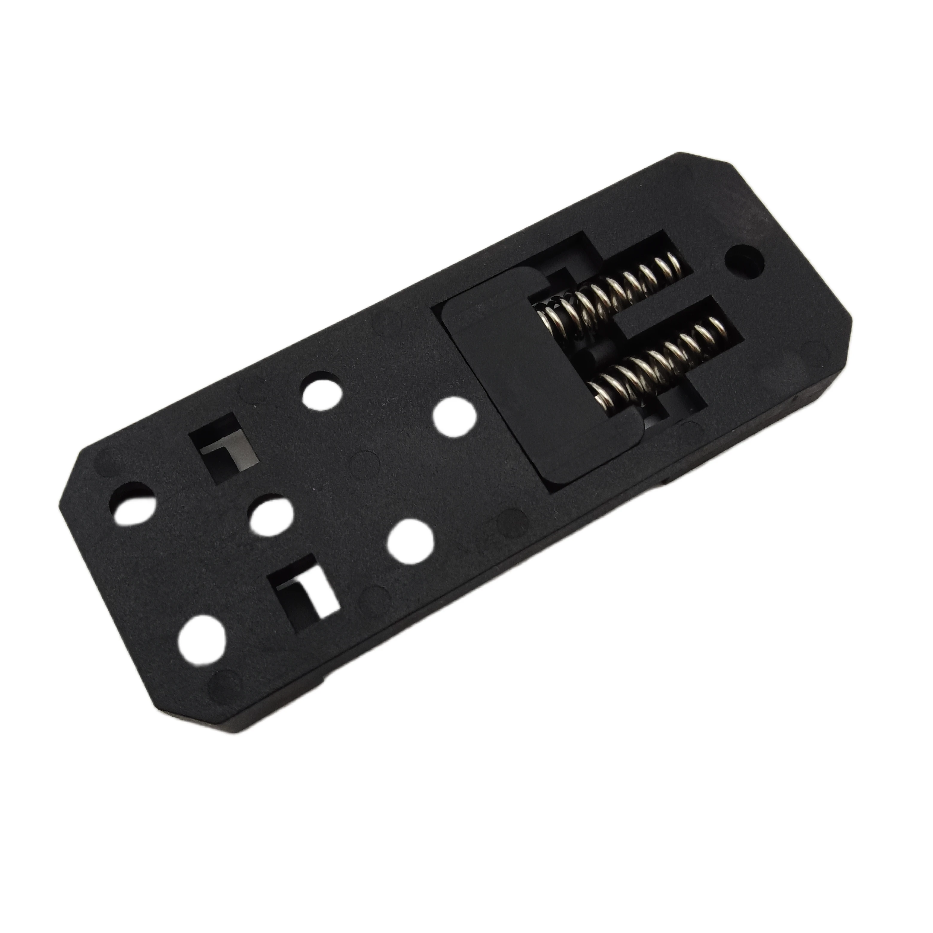 DIN 35mm rail buckle installation bracket, black plastic buckle, 30mm wide, cross shape, 4 holes, 20mm hole spacing