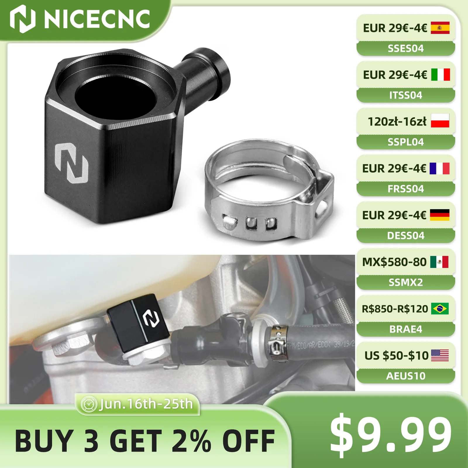 

NICECNC For KTM EXC 300 250 XCW 2020-2023 Fuel Line Tank Connector Connection For Husqvarna TE 300i TE 250i TX 300i GasGas EC300