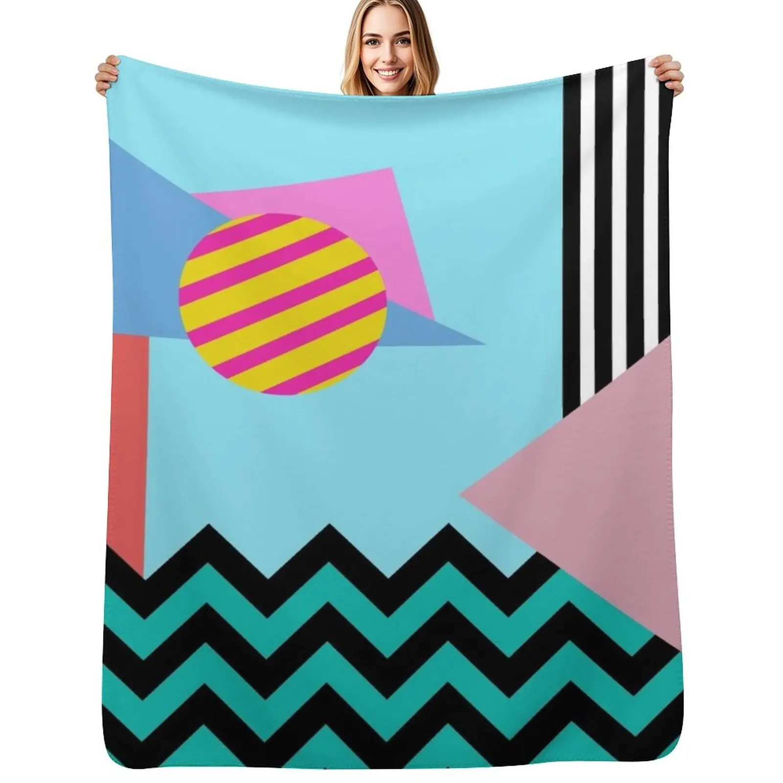 

80s Memphis Design Pattern Throw Blanket Luxury Brand Sofa Throw Stuffeds Large Blankets