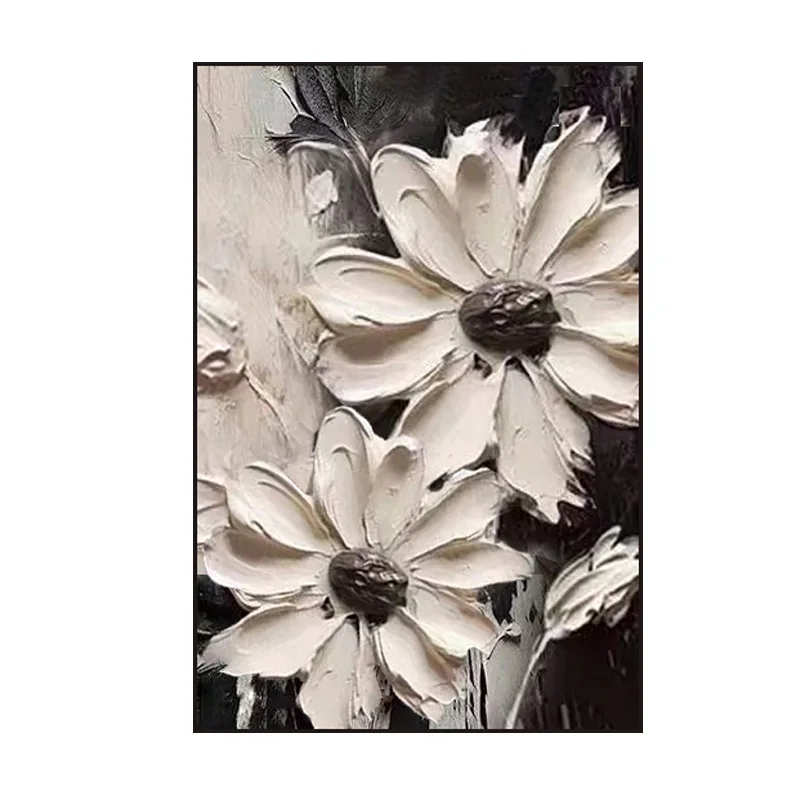 

Modern, minimalist, living room, hotel, decorative painting, sofa, background wall, flower, texture