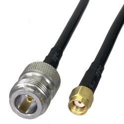 RG58 N Female Jack to RP SMA Male Jack Wire Terminals Crimp RF Coaxial Connector Pigtail Jumper Cable New 6inch~20M