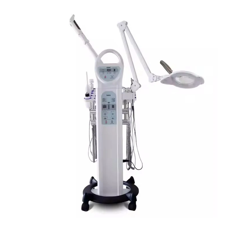 Top Beauty Products 10 in 1 Multifunctional Facial Beauty Machine Vacuum Facial Cleansing LED Magnifying Lamp Hot Steamer
