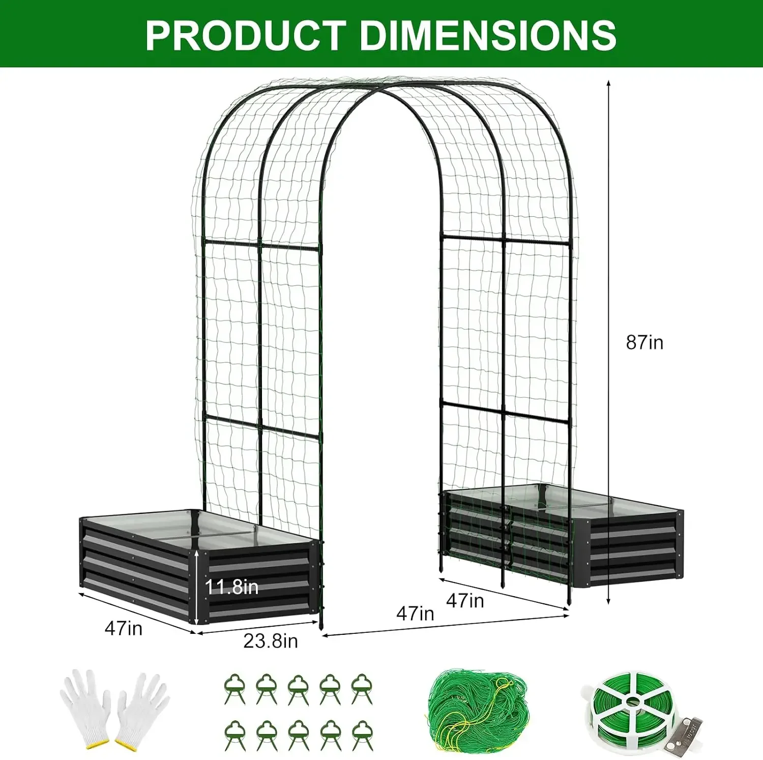 Galvanized Raised Garden Bed with 87