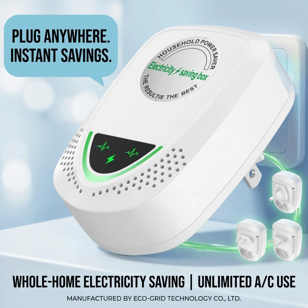 Durable ABS Power Saver Device Fire Retardant Overheat Protection Voltage Stabilizer Compact Lightweight Overload Protection