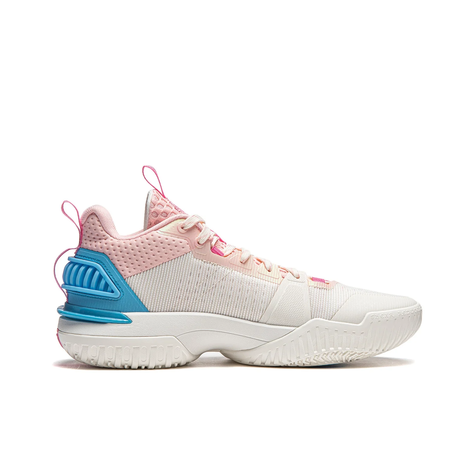 Li Ning Storm 2024 Cushioning Breathable Lightweight Rebound Low top Basketball Shoes Men's White Pink ABFU017-2 view 3