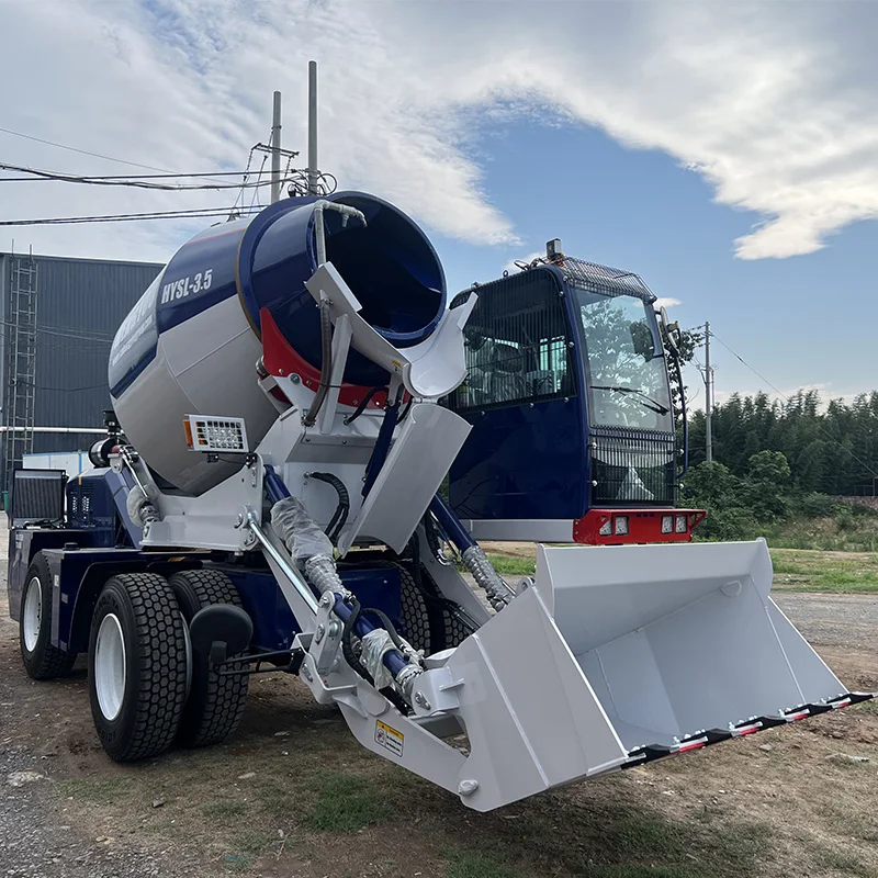 Self-Loading Mobile Concrete Mixer Trailer With Bucket Chamber Pump For Construction And Farm Industries Engine Core Component