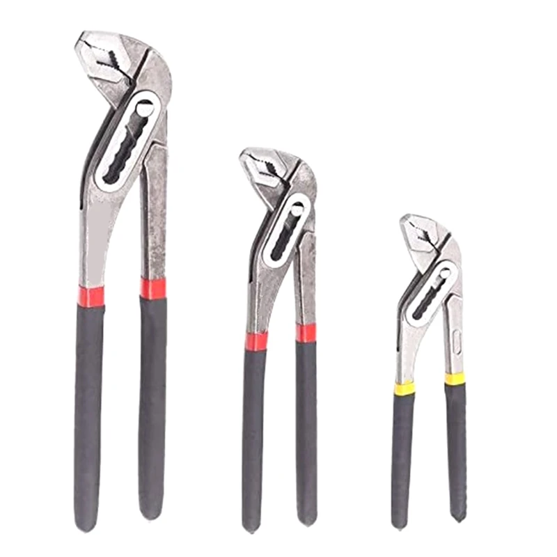 

3Pcs Water Pump Pliers/Plumbing Pliers/Straight Jaw 8/10/12In For Home Pipe Fit Repair