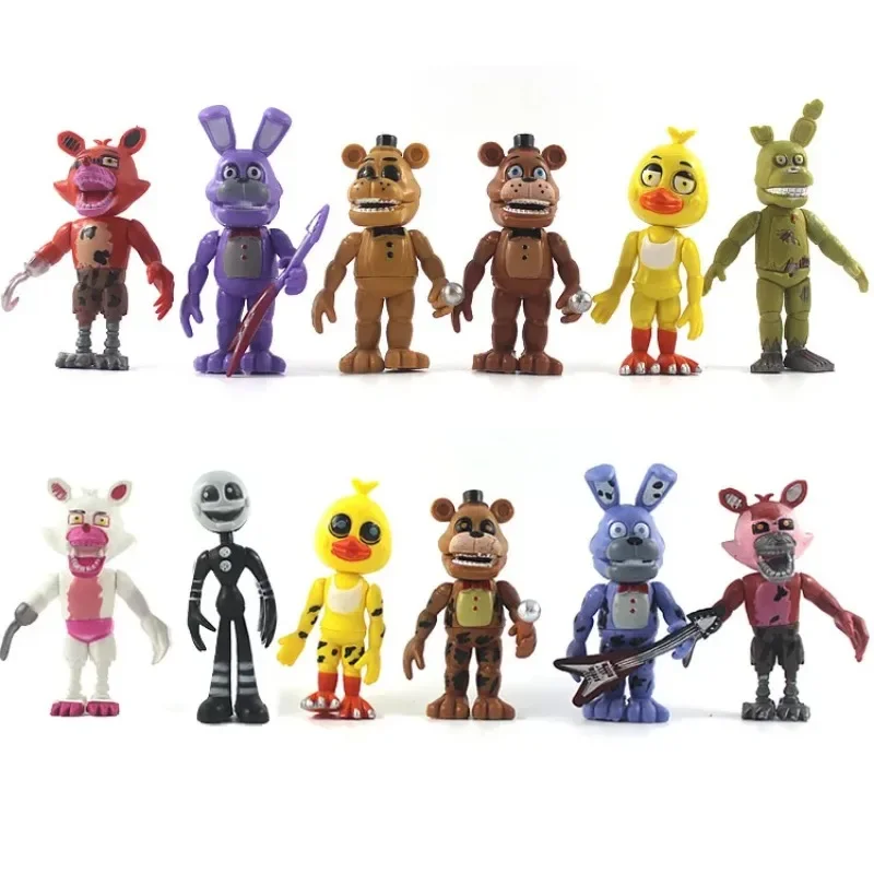 18pcs/set Freddy Bonnie Foxy Chica Fazbear Bear Sister Action Figure PVC Model