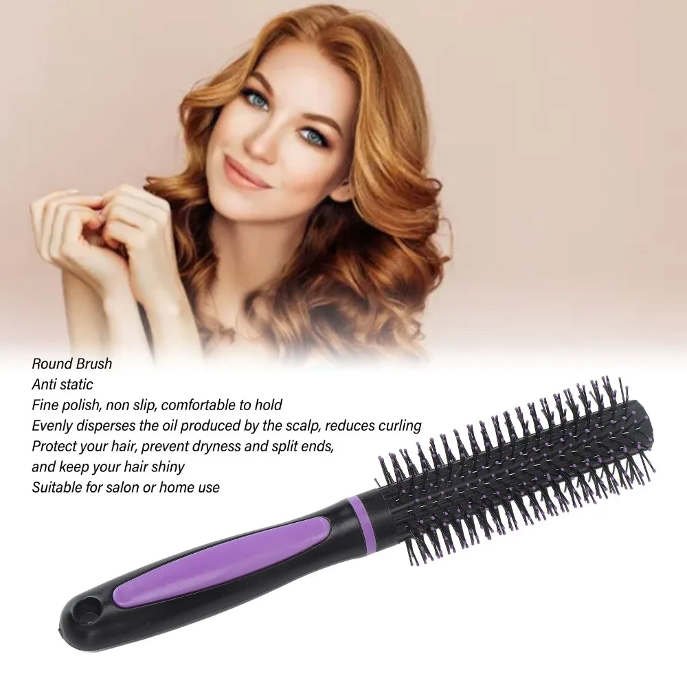 Slip Resistant Round Hair Brush 9 Row Comb Vent Brush Curling Roller Brush Household Durable Roller Comb For Salon Use