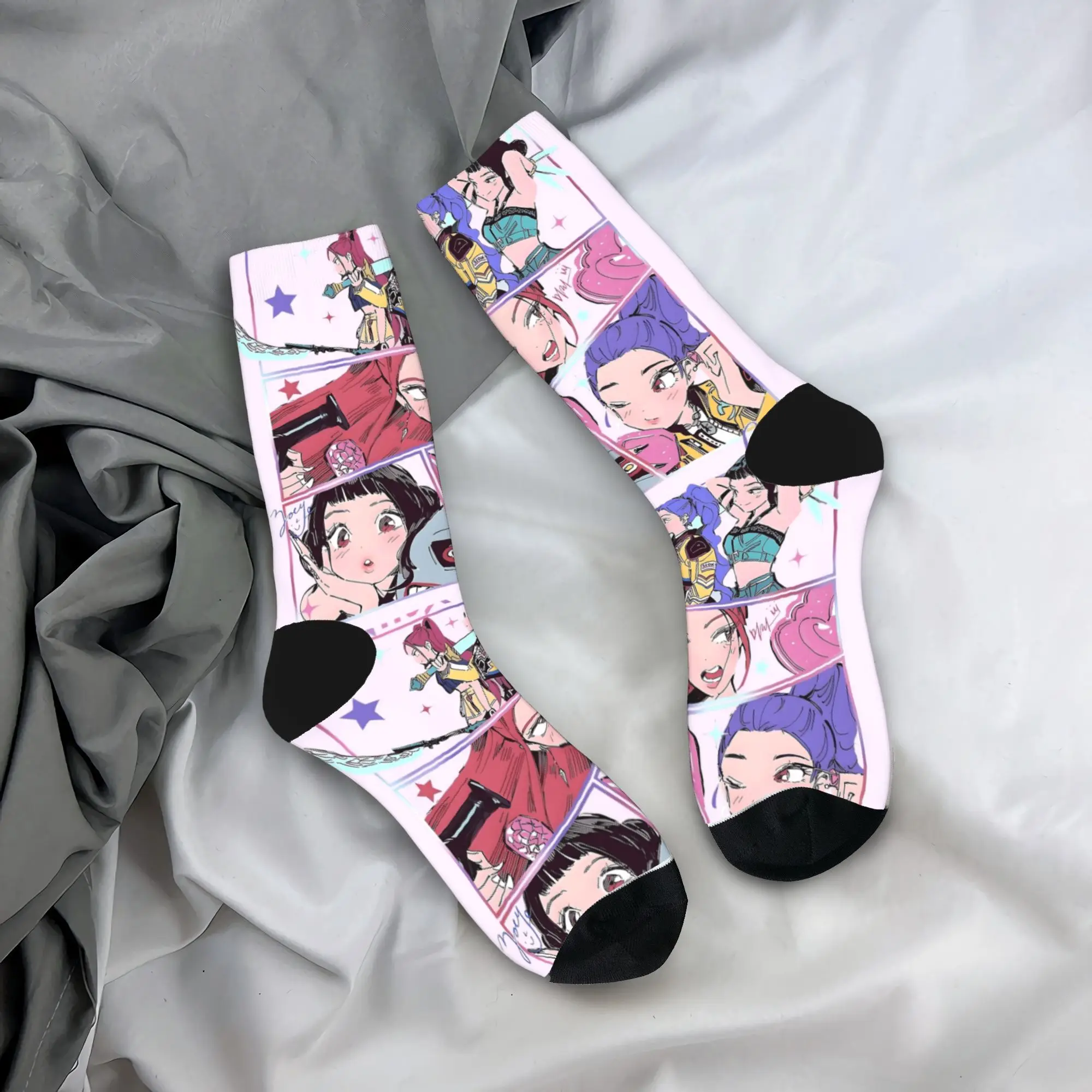 

Men Socks Baby Saja KPop Demon Hunters Chibi Art Stockings Anti Bacterial Warm Soft Socks Autumn Gothic Graphic Cycling Socks