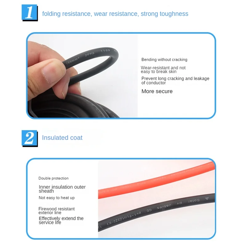 

ABTS-разъемный удлинитель 10AWG, черный, красный, каждый по 10 м, 1X6 мм2, 1000 В, 1 ядро, луженый бескислородный медный провод