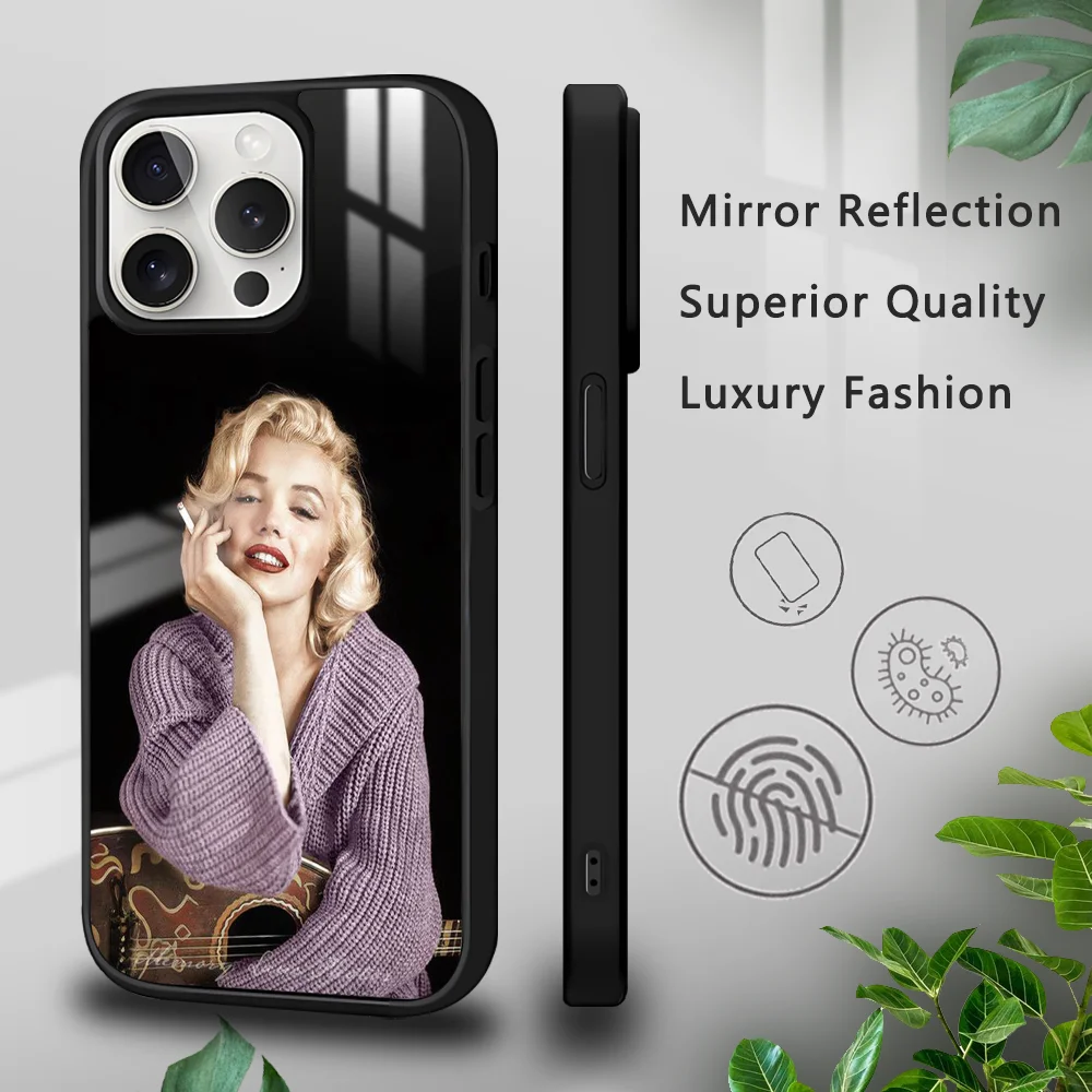 M-Marilyn M-Monroe Decorative Phone Case For iPhone 16 15 14 13 12 11 Pro Xs Max Mini Plus Celulares Hard Funda