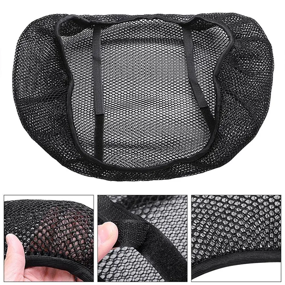 Motorcycle Electric Bike Breathable Seat Cover 3D Mesh Summer Heat Insulation Waterproof Pad Seat Cushion Honeycomb Mesh Cover