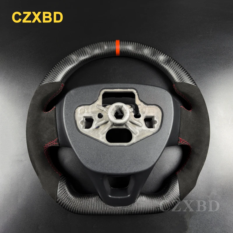 Red Marker Fit Fot Ford Fiesta ST MK8 2021 Focus Matte Black Carbon Fiber Steering Wheel High Quality Sport Wheel Customized