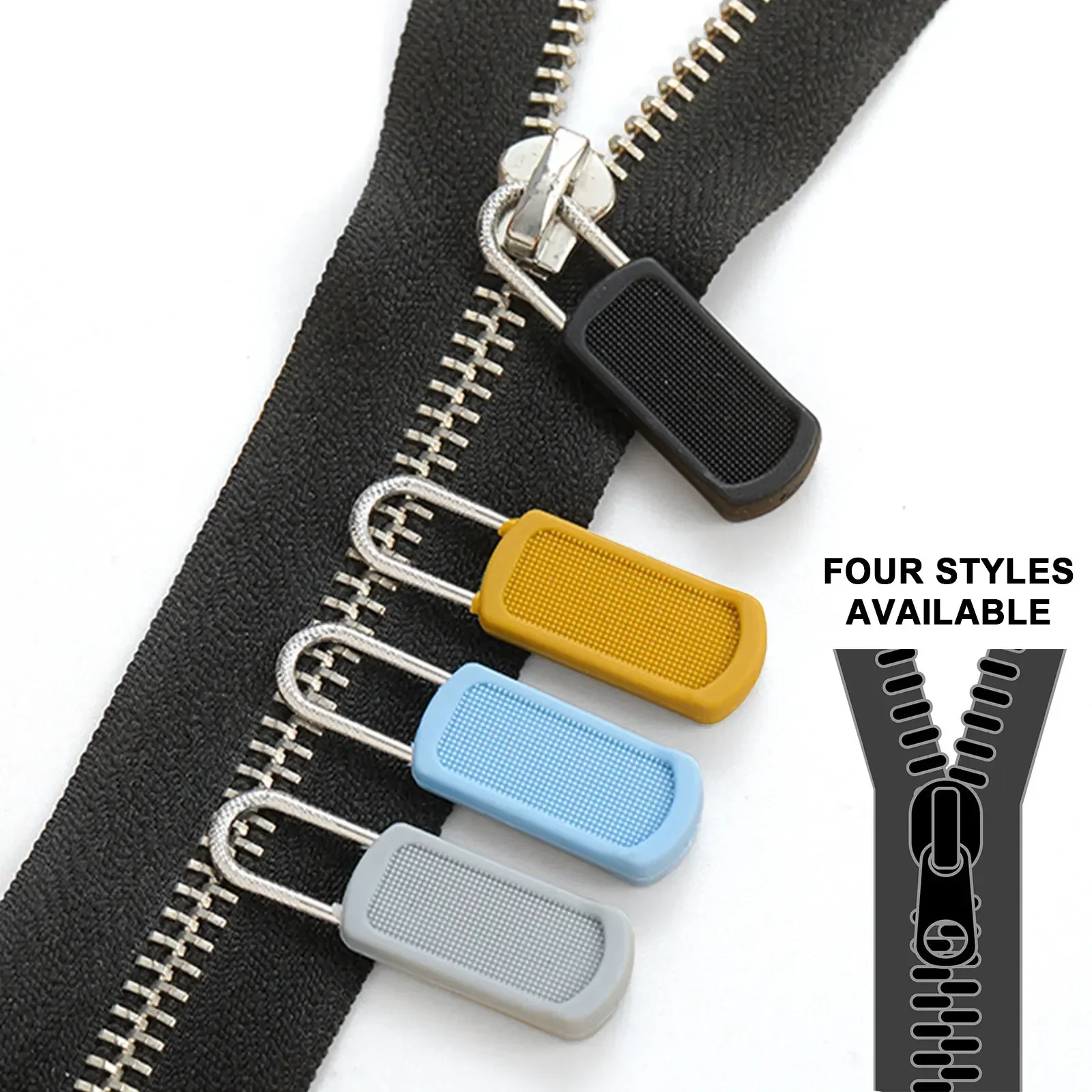 10PCS Zippers Head Universal Zipper Repair Kit Replacement for Broken Buckle Travel Bag Suitcase Zipper Head DIY Sewing Craft